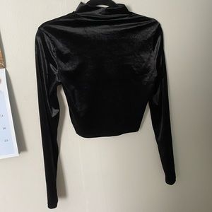 Velvet Mock Neck Long Sleeve